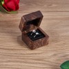 Engagement Wooden Ring Box-Square Shaped Wedding Ring Box for Wedding