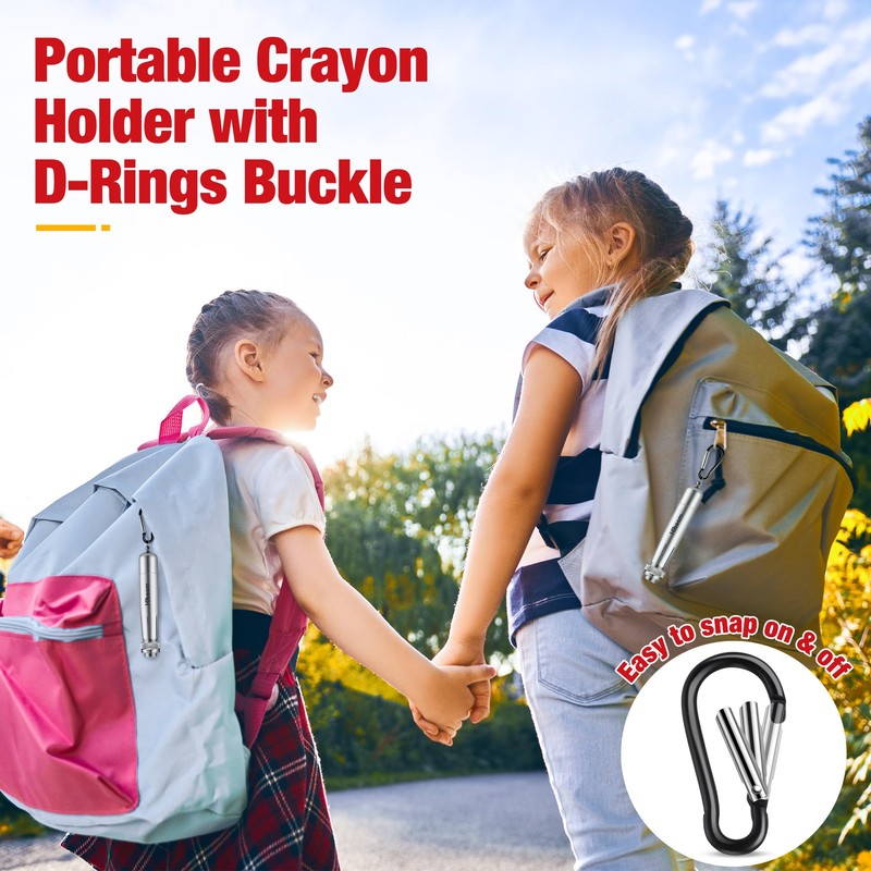 Hiboom 2 Pack Heavy Duty Crayon Holder with Spring D