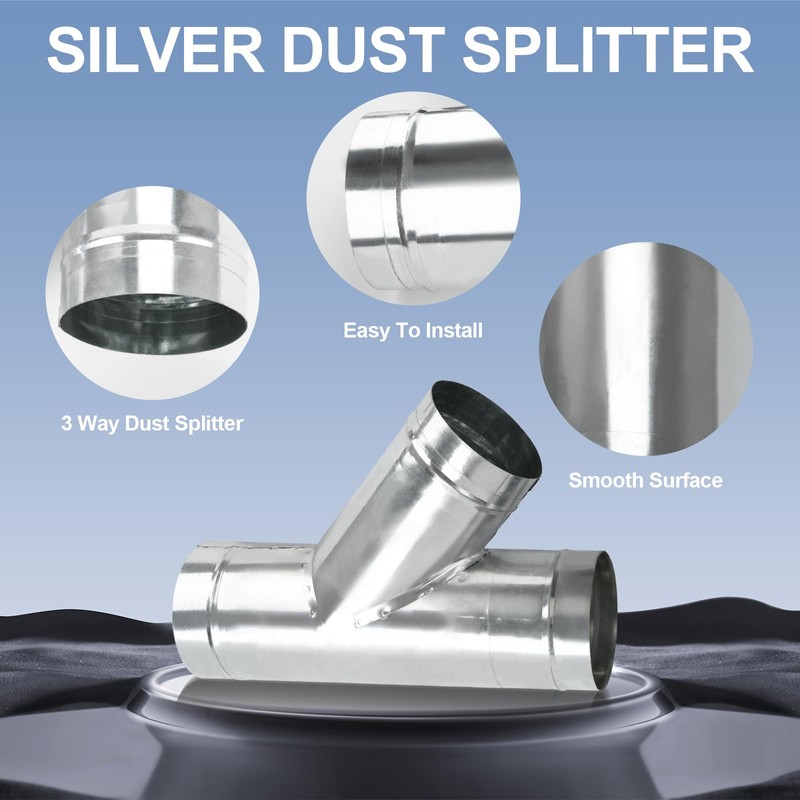 4 Inch Duct Splitter, 3 Way Duct Hose Connector 45