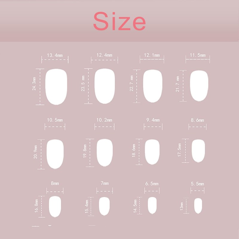 Pink Gradient Press on Nails Medium Oval Glue on Nails