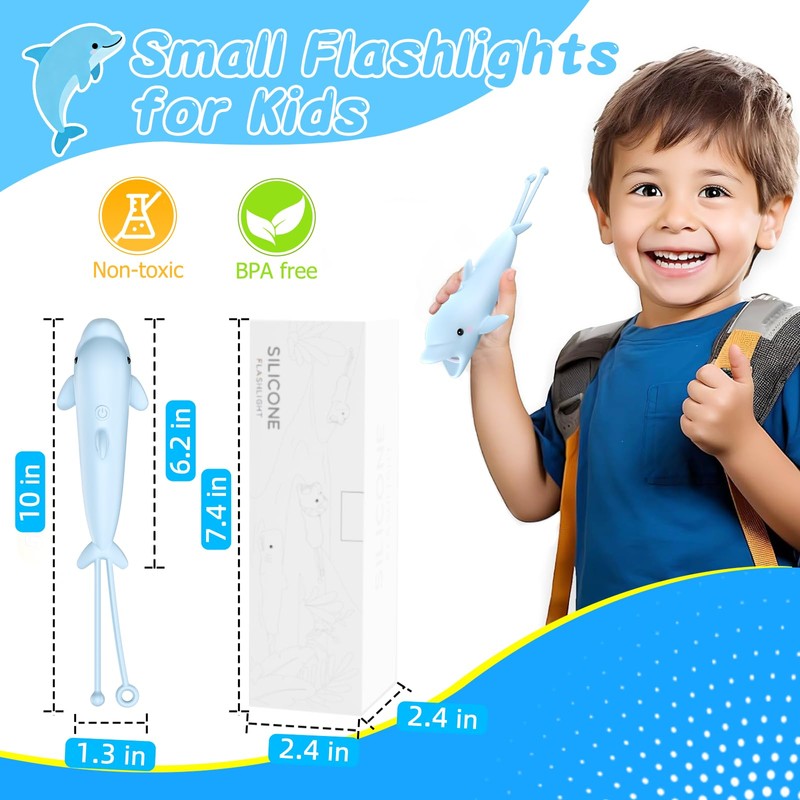 Tremdwoto Flashlights for Kids, Rechargeable Kids Flashlight for Boys &