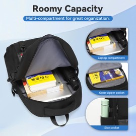 JD JODEBES Large Travel Backpack for Men, Waterproof Outdoor Commuter Backpack with Multiple Compartments, Heavy-Duty Work Daypack for Hiking, Business, or Daily Use, Fits 17.3 Inch Laptop(Black)