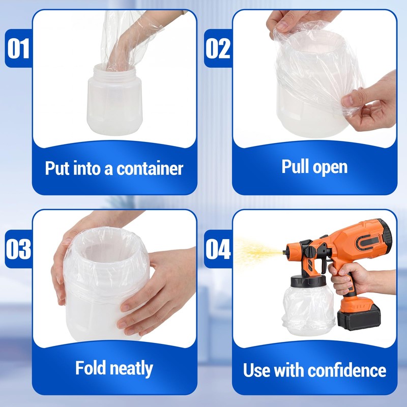 Fuyoooo 80 Pcs Paint Sprayer Cup Liners, 7.8'' x 11.8''