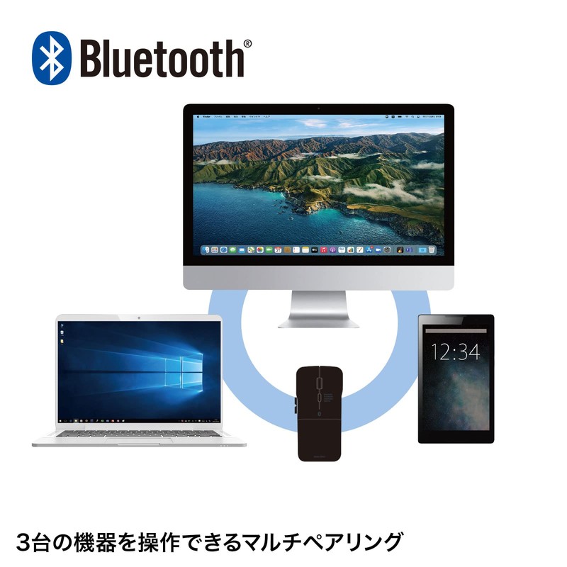 Sanwa Supply MA-BTIR1165BK Silent Bluetooth 5.0 IR LED Mouse (5