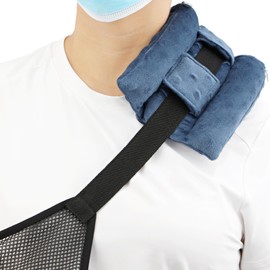 HapiPoppy Neck Pad Strap Cushion Pillow for Arm Sling Arm Brace Cushions Shoulder Strap Pads Elbow Wrist Injury Cast Rotator Cuff Replacemet Surgery Support Padding Minky Dot Denim Blue