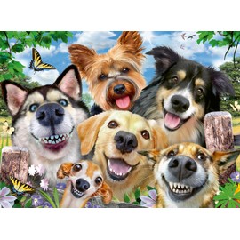 Ravensburger Selfies Dogs' Delight 500 Pieces - Dog Jigsaw Puzzle for Adults and Kids Age 10 Years Up - Animals
