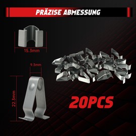 OTUAYAUTO 20 Stück Auto Innenverkleidung Metall Clips Kompatibel mit VW, Skoda, Verkleidung Befestigungsclips