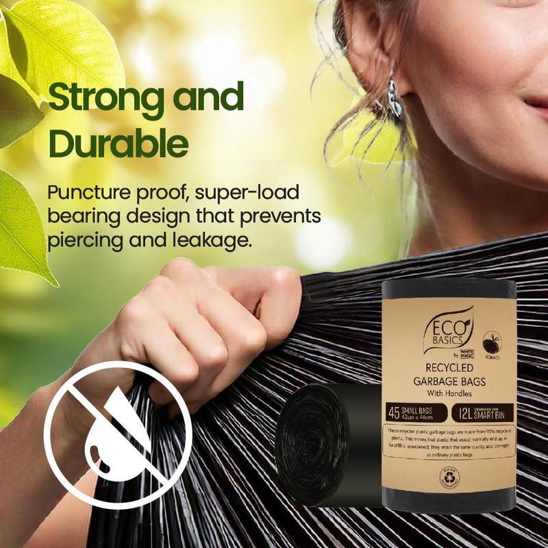 White Magic Eco Basics Degradable Garbage Bags 12 litre Capacity,