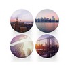 4 x Round New York Coasters - Sunset America USA