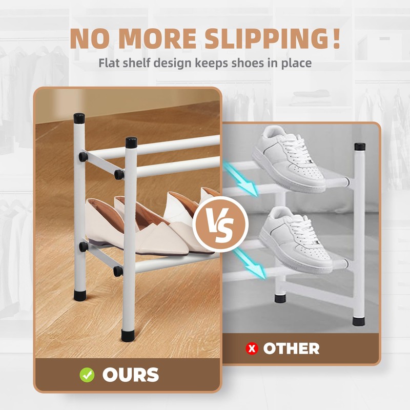 STORAGE MANIAC Expandable Shoe Rack, Stackable Shoe Rack for Closet,