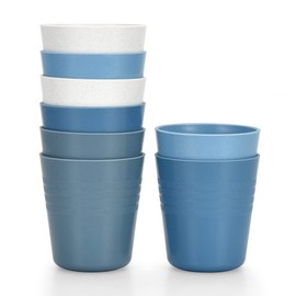 Homestockplus 8 Ounce Small Tumbler Cups,Unbreakable Drinking Cups Microwave and Dishwasher Safe BPA Free Small Reusable Cup for Water, Milk, Juice, Soda and more - Set of 8