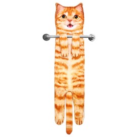 Funny Cat Towels for Kitchen and Bathroom - Cat Decoration Hanging Towel Washcloth Mother's Day Gift Easter Housewarming Gift Birthday Gift - Gifts for Women Cat Lovers