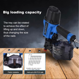 BHTOP Siding Nail Gun, 15-Degree Coil Siding Fencing Nailer, 1-1/2 inch to 2-1/2 Inch for Siding, Fiber Cement, Fencing, Cedar Shake