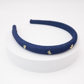 (2 types) Denim volume thick ribbon point hairband color / (2종) 데님 볼륨 도톰 리본 포인트 헤어밴드 컬러