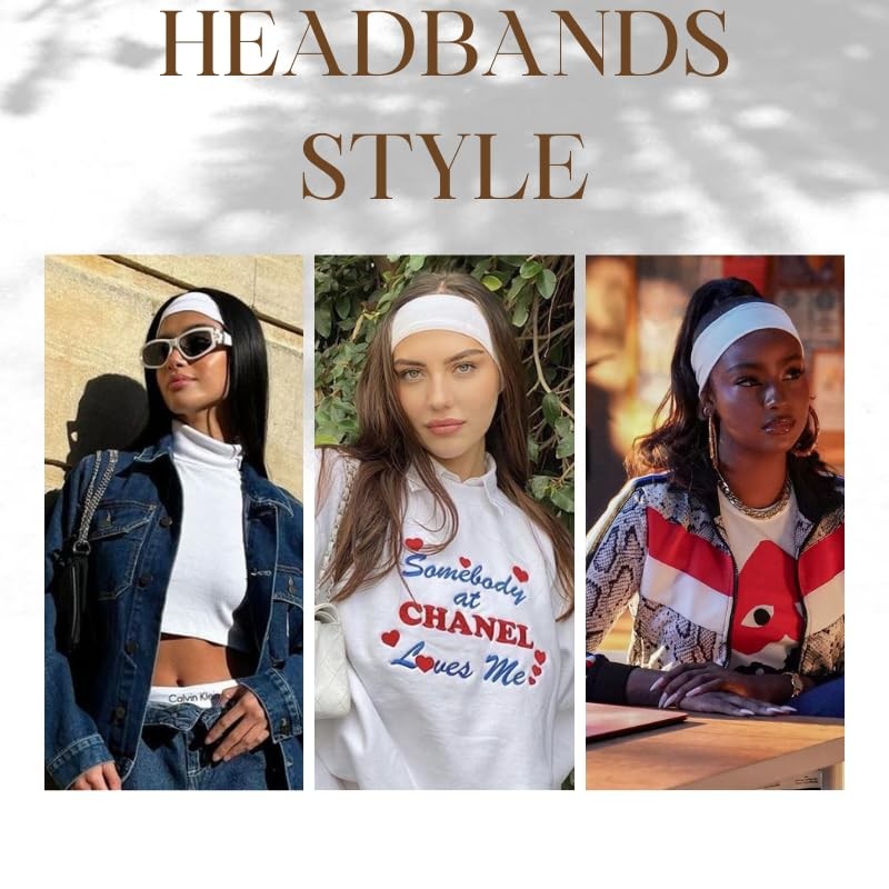 Headbands for Women 3PCS Non Slip Sports Headband Soft Cotton