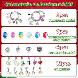 Calendario de Adviento Unicornio Pantio MX 100 con 24 Días de Sorpresas y Joyería DIY