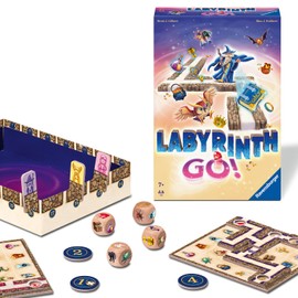 Ravensburger 24699 Labyrinth Go Board Game for 1 - 4 People, Board Game from 7 Years, Funny Family Game