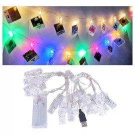CL Pinzas Luz Led Serie Cálidas Para Poner Fotos Y Decoración
