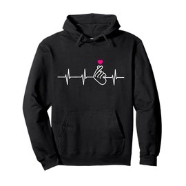 K-Pop Heartbeat K-Drama Heart Hand Korean Pop Music Fan Gift Pullover Hoodie