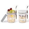 KAIZHOUZHOU 16oz Glass Mason Overnight Oats Jars, Cereal, Yogurt, Salad
