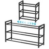 EKETE Expandable Shoe Rack,Adjustable and Stackable 3-Tier Shoe Rack Organizer,