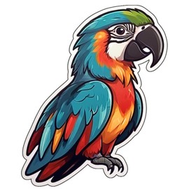 3 Pcs Cute Parrot Stickers 3in, Gifts for Water Bottles, Parrot Vinyls Stickers Decal Waterproof Bottles, Sticker for Kids Teen Laptop, Luggage Skateboard Water Bottle,Phone.(Parrot 6)