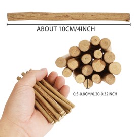 80Pcs Wooden Log Sticks for Crafts, 10CM Wood Sticks 0.2-0.3 Inch