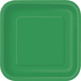 Square Emerald Green Dessert Plates, 16ct