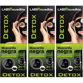 Kit 3 Mascarilla Negra Detox Peel-Off, Limpieza Facial Profunda, 120g c/u Para Todo Tipo De Piel, Elimina Puntos Negros, Purifica y Suaviza la Textura de la Piel Labs Ncredible