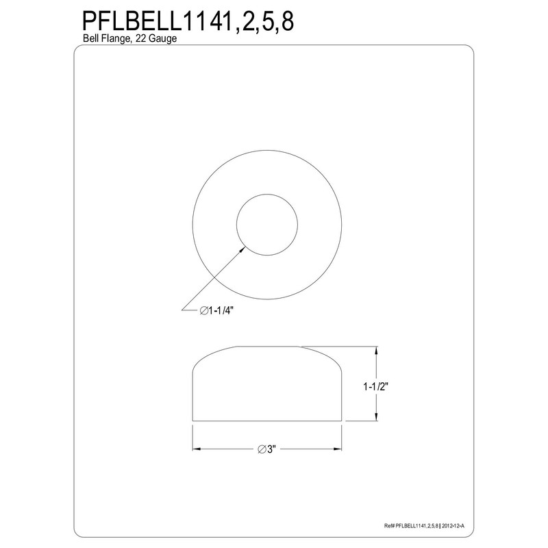 Kingston Brass PFLBELL1148 Made to Match 1-1/4-Inch Bell Flange, Brushed