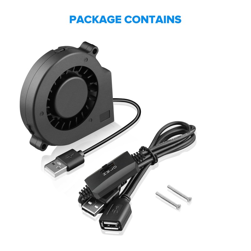 GDSTIME 75mm x 15mm 5V DC USB Fan, Small Mini