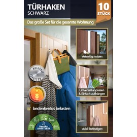 4smile Door Hooks, White, Set of 10, 17-23 mm