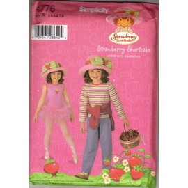 UNCUT & OOP SIMPLICITY 4776 STRAWBERRY SHORTCAKE CHILDREN'S COSTUME SIZE: A (3,4,5,6,7,8) SEWING PATTERN