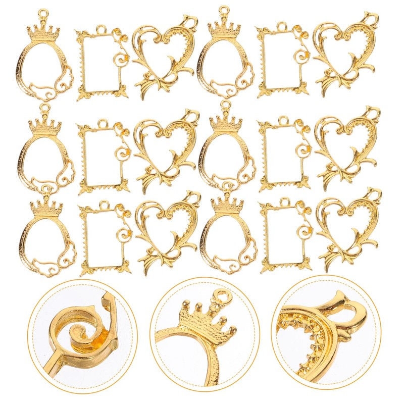 Operitacx Craft Unique Jewelry Metal Frame Photo Frame Bezel Pendants