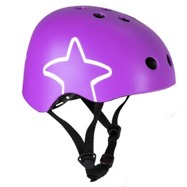 DRBIKE Starry Kids Bike Helmet for Toddlers and Kids Ages 5-8, Adjustable Multi-Sport Boys Girls Helmet for Cycling Snowboard Roller Skating Scooter, Purple M