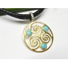 Silver Plated Turquoise Triskele Pendant Sterling Silver Protection Symbol Unisex,