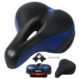 ROGTYO Bicycle Saddle Gel Bicycle Seat Pro 2.0 Upgrade Wide Super Soft Comfortable Breathable Shock Absorbing Ergonomic Memory Foam Bicycle Saddle with Waterproof (Blue)