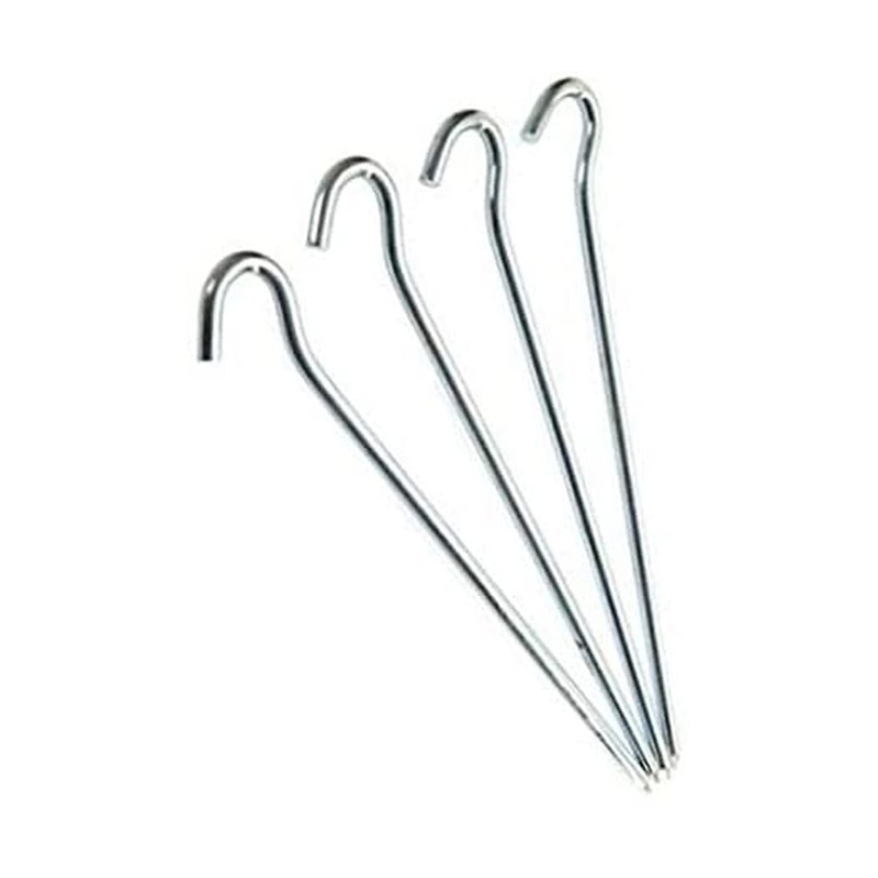 Summit 4 Pack of Steel Hook Pin Tent Camping Pegs
