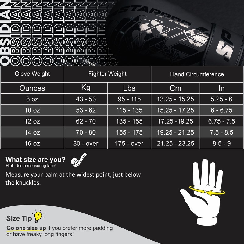 Starpro Black Boxing Gloves - Fuax Leather - Training, Sparring