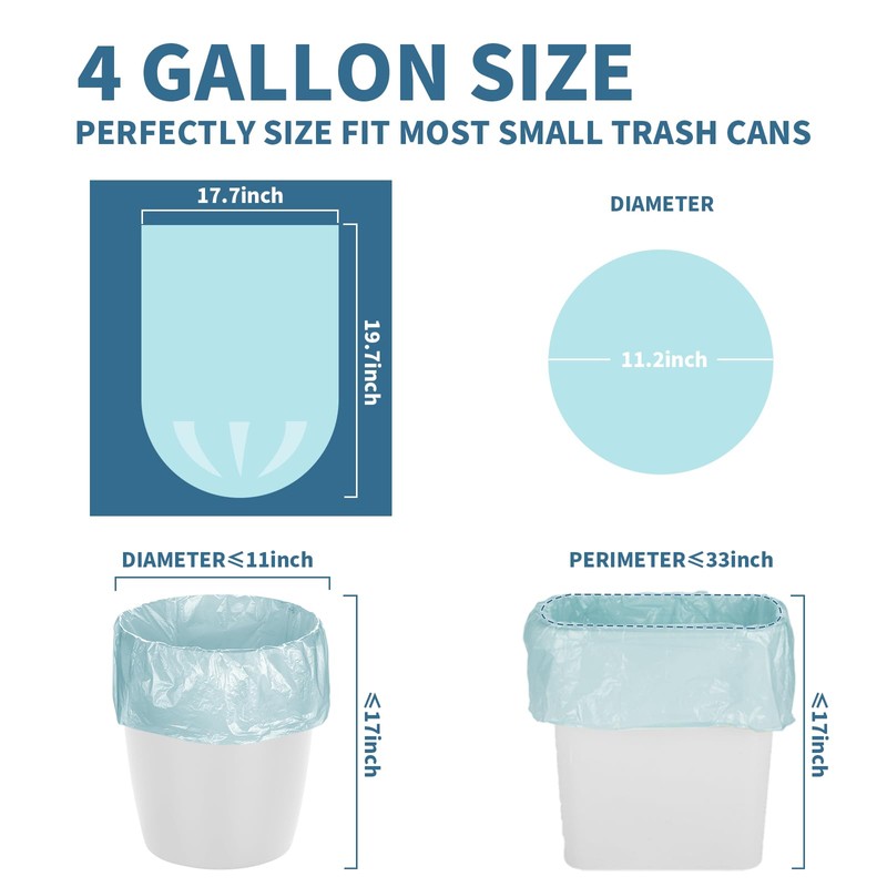 Magesh 105 Blue 4 Gallon Trash Bags, 45x50cm, 105 Count