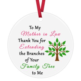 Mother in Law Gift Engraved Ceramic Ornament for Mother in Law Christmas Mothers Day Birthday Gifts for Mother in Law Mother of The Groom Gift Mother in Law Gift from Daughter in law