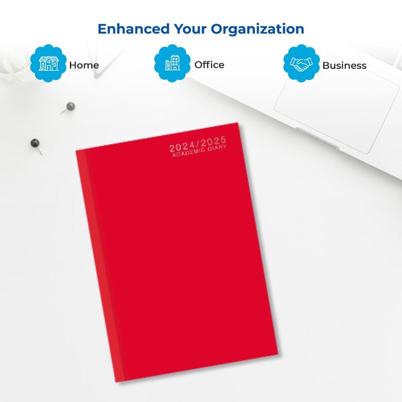 1ABOVE-2024-2025 A5 Mid-Year Academic Week to View Diary Planner Hardback