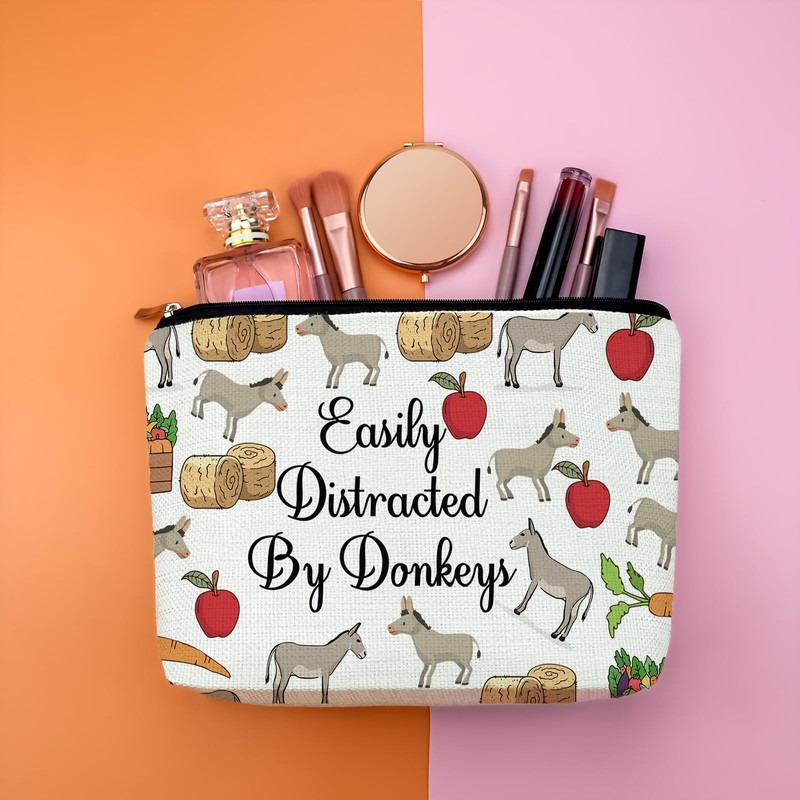 Donkey Gift for Donkey Lovers Donkey Makeup Bag Donkey Themed