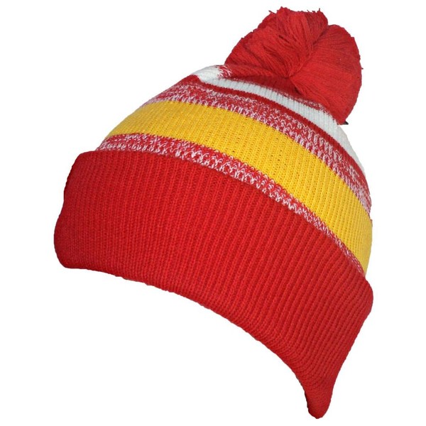 Best Winter Hats Quality Variegated Stripe Solid Cuff Beanie W/Large