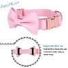 Soft Leather Bowtie Dog Collar - Adjustable Cute Bow Tie