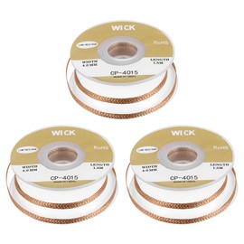 sourcing map Solder Wick Braid No-Clean Desoldering Wick Braid 0.16 Inch Width 5 Feet Length for Remove The Solder Electrical Components 3 Pack