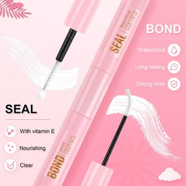 Parriparri Eyelash Glue Clear Lash Glue for Cluster Lashes 2 In 1 Bond And Seal Lash Glue for DIY Individual Eyelashes Waterproof Strip Lashes Bond And Seal Strong Hold