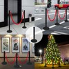 4 Pack Stanchions Post with Velvet Rope, Crowd Control Stanchions,