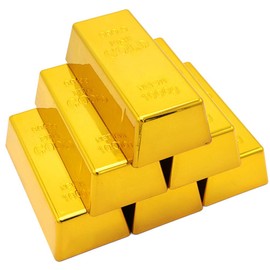 Toddmomy 1Pcs Replica Fake Golden Brick Bullion Plastic Golden Bar Decorative Prop Movie Stage Pirate Party Supplies Novelty Gifts