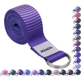 RDX 8ft Yoga Strap with D-Ring Buckle, Durable Polyester Cotton Adjustable Belts for Stretching Pilates Dance Gymnastics Fitness Holding Poses Flexibility Physical Therapy, Home Gym Exercise Workout
